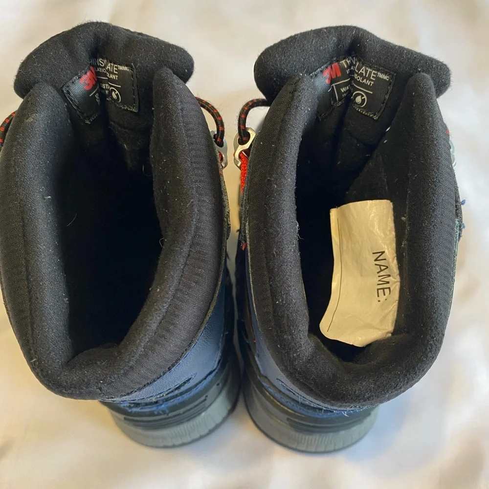 3M Thinsulate Kids Blue and Red Winter Boots